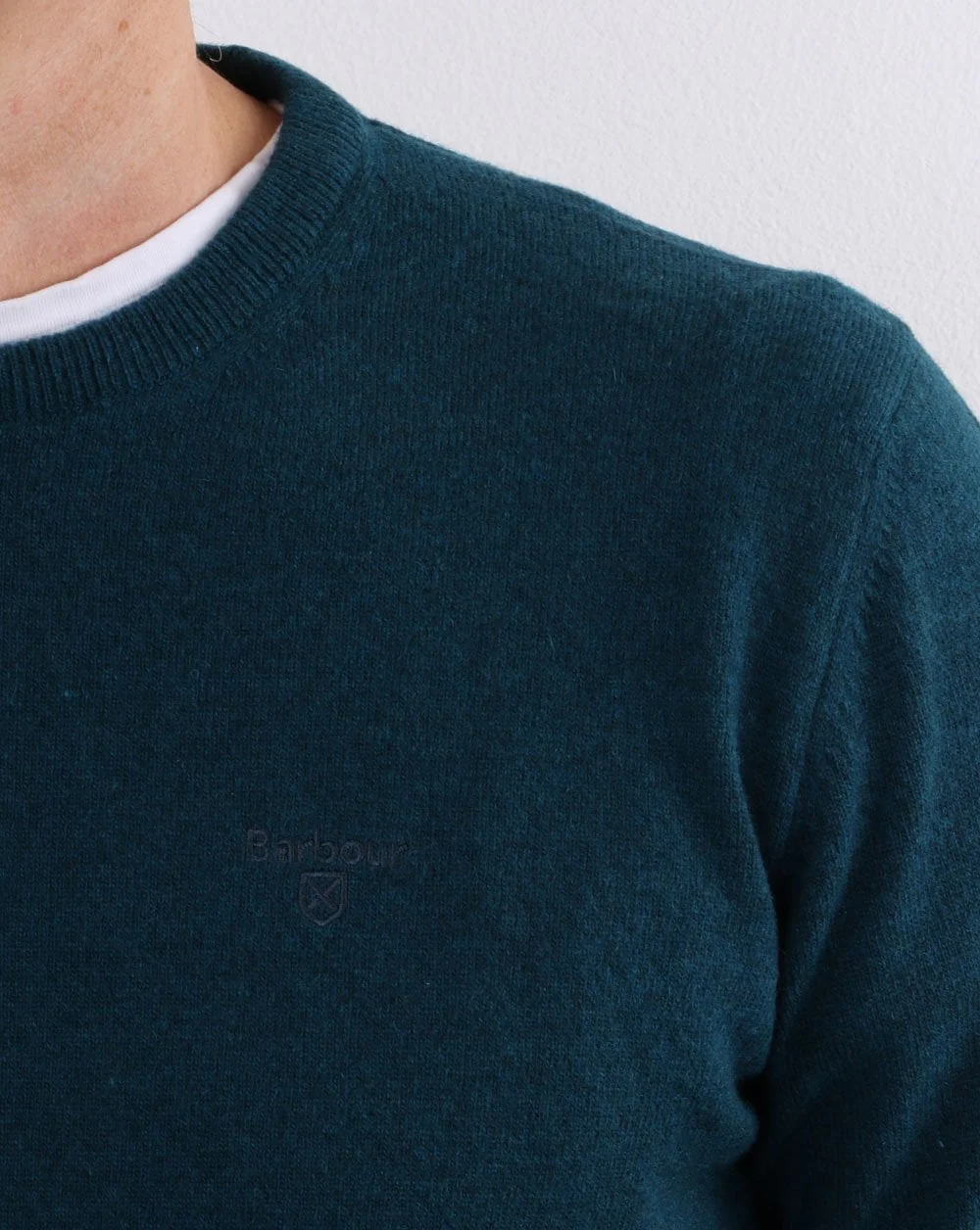 Barbour Lambswool Jumper Dark Aqua - Image 2