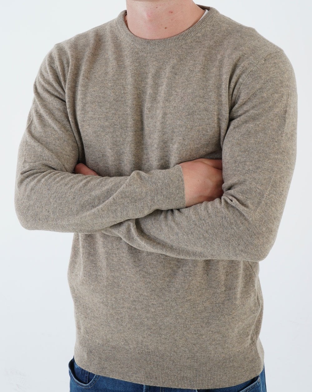 Barbour Lambswool Jumper Fossil - Image 4