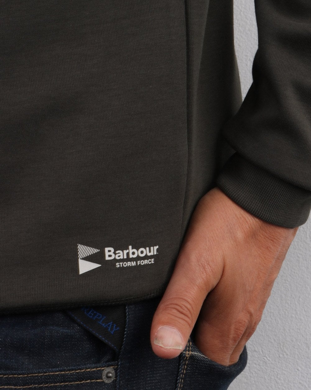 Barbour Lockley Half Zip Sweatshirt Forest - Image 2