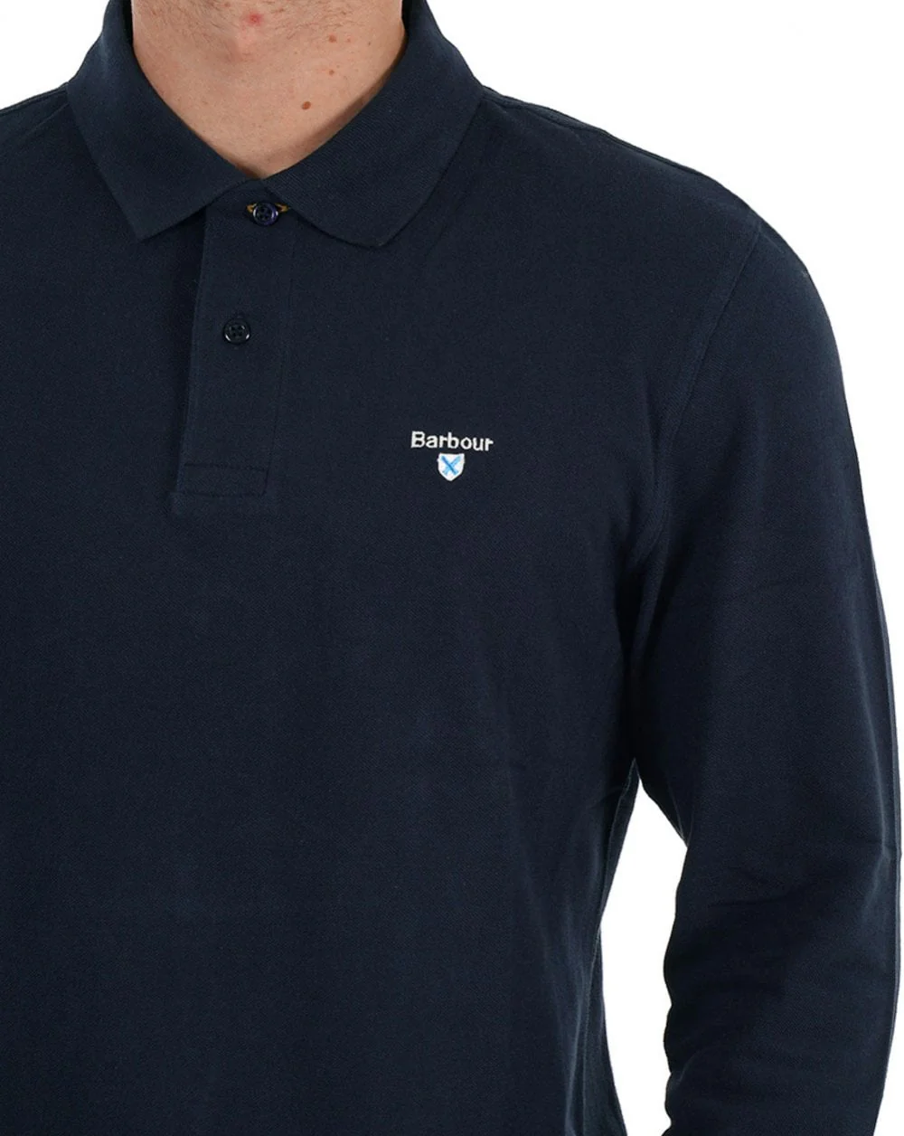 Barbour Original Sports Long Sleeve Polo Navy - Image 2