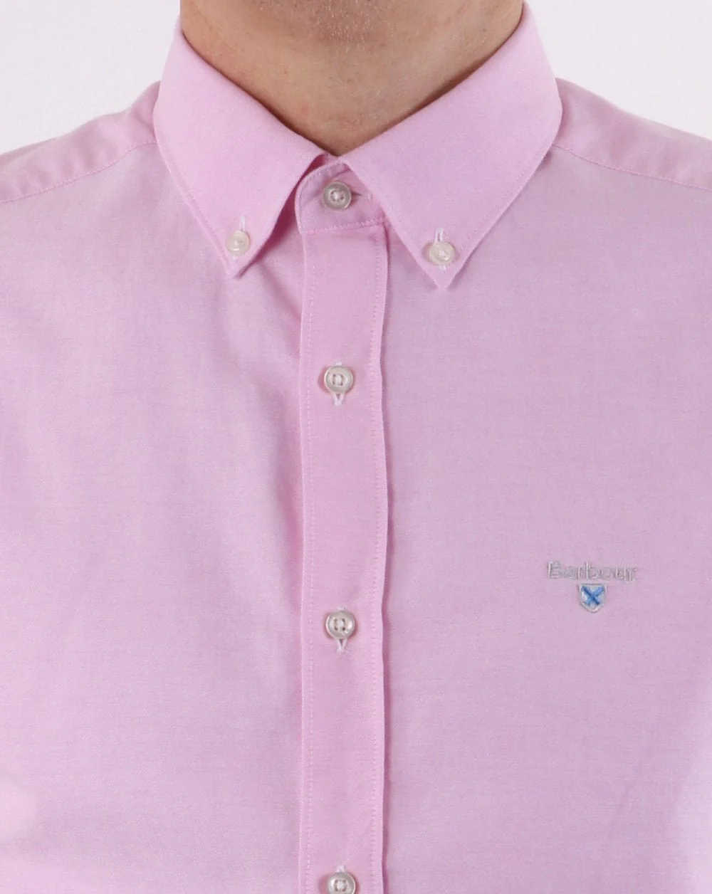 Barbour Oxford Short Sleeved Shirt Pink - Image 4