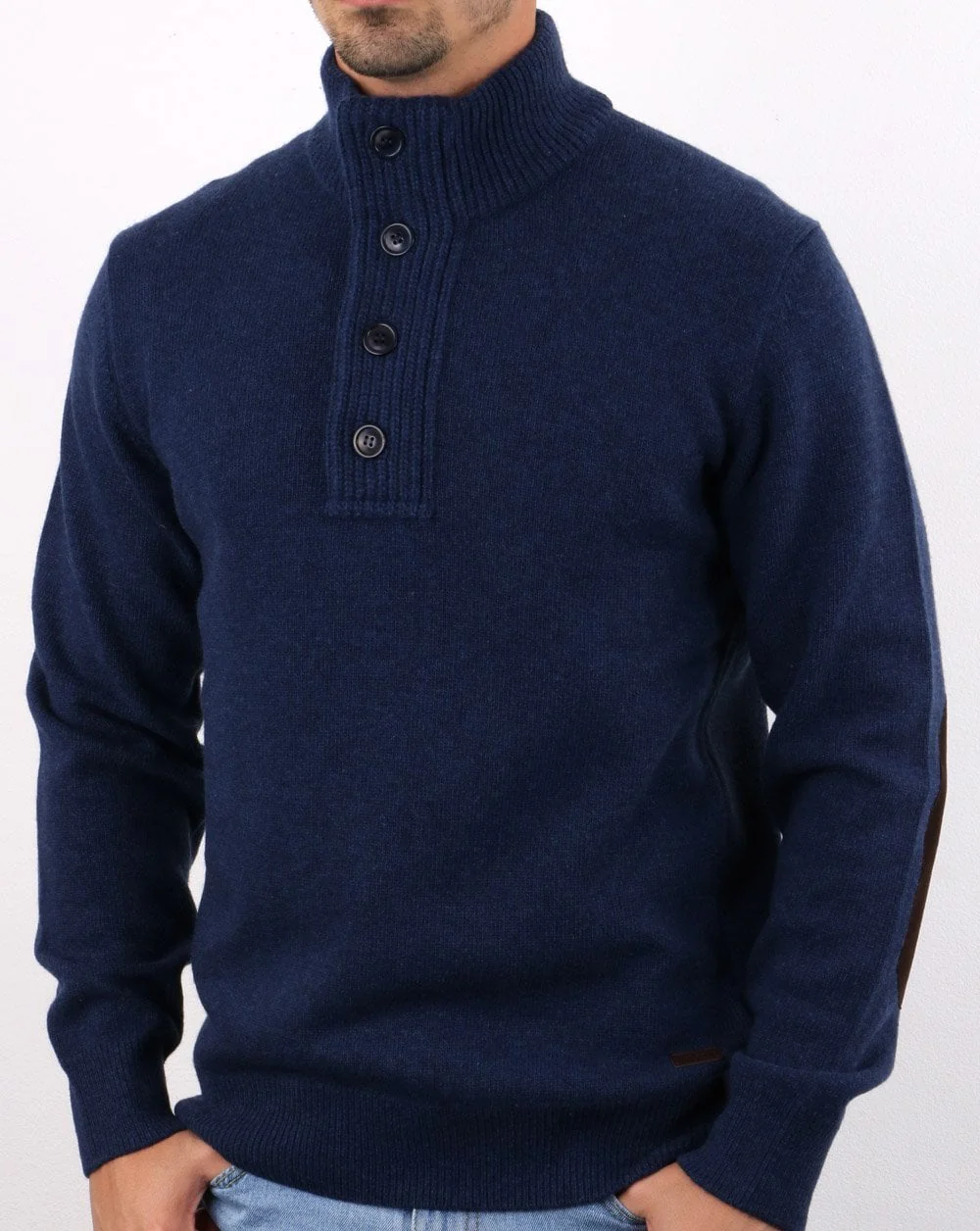 Barbour Patch Half Zip Jumper Deep Blue