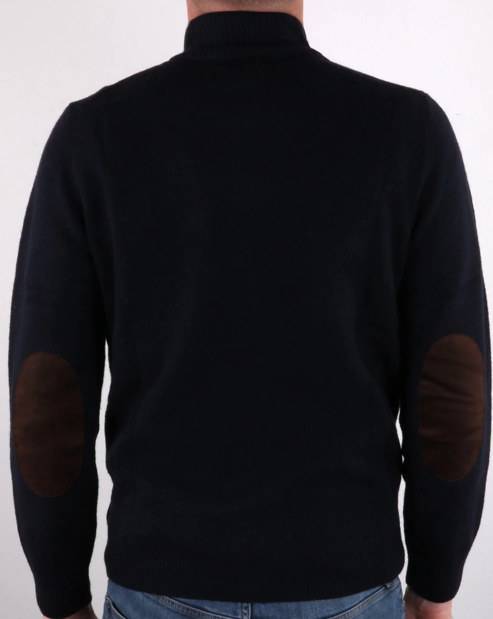 Barbour Patch Zip Button Knit Navy - Image 2