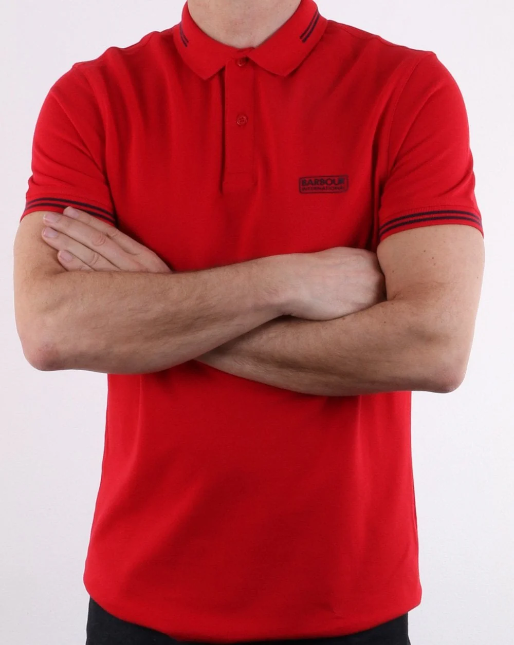 Barbour Tipped Polo Red - Image 3