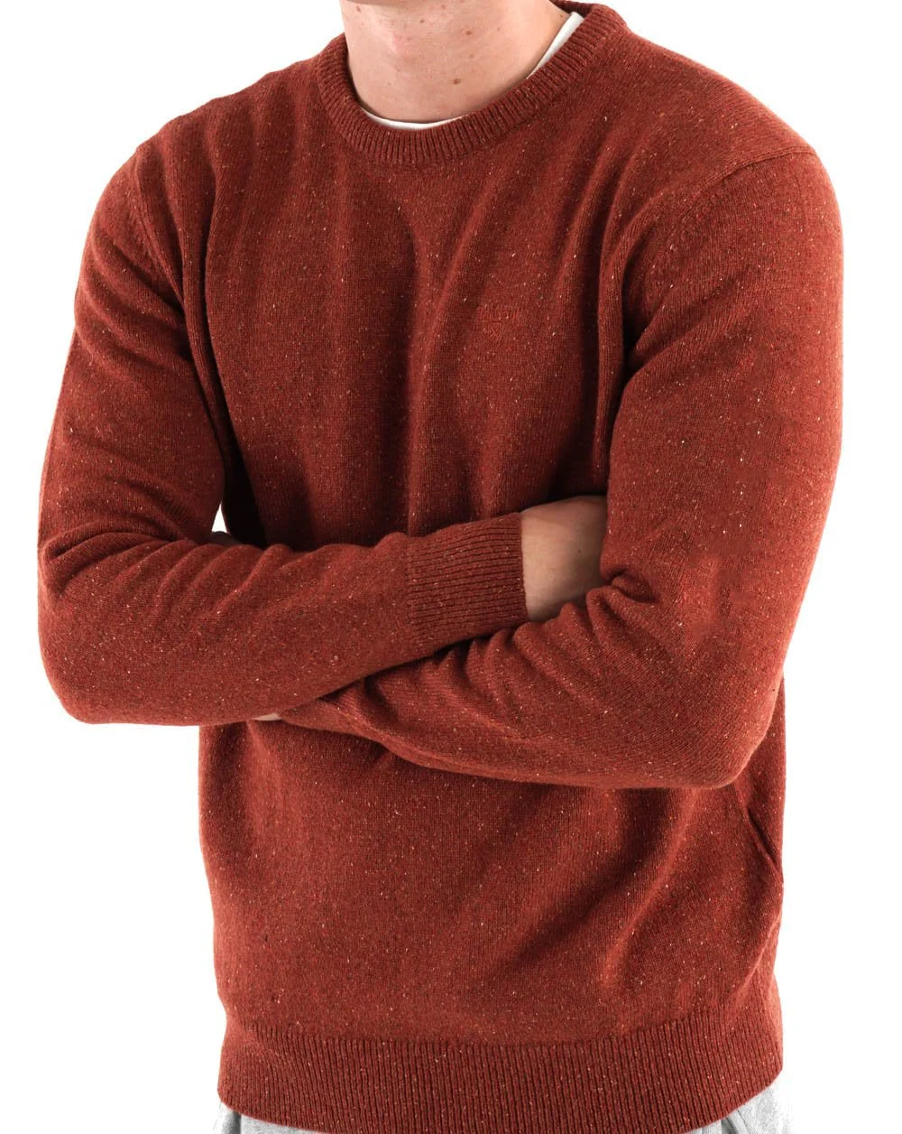 Barbour Tisbury Crew Sweater Brick - Image 2