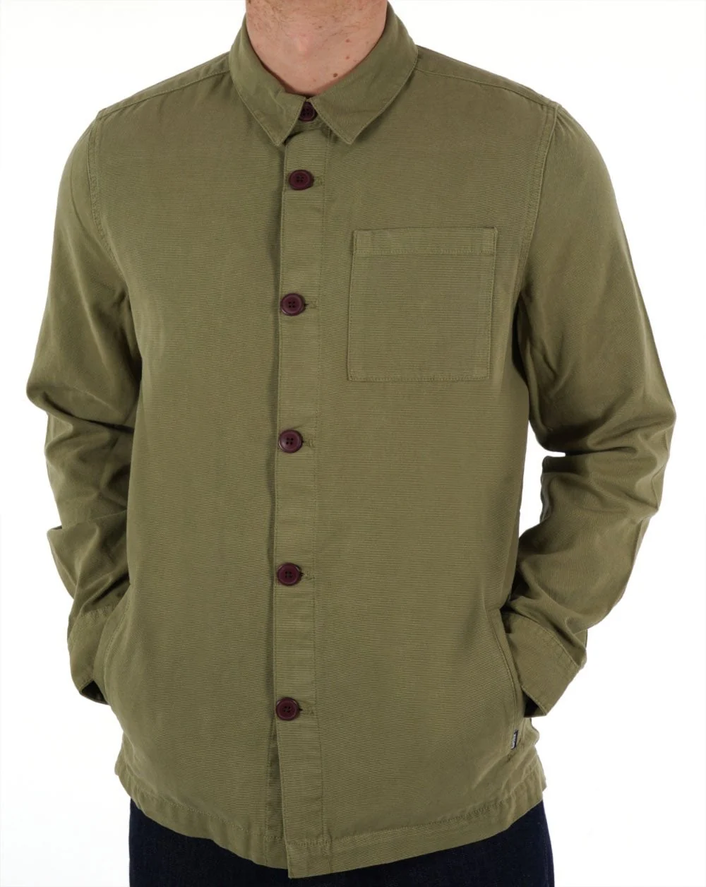 Barbour Washed Overshirt Bleached Olive - Image 2