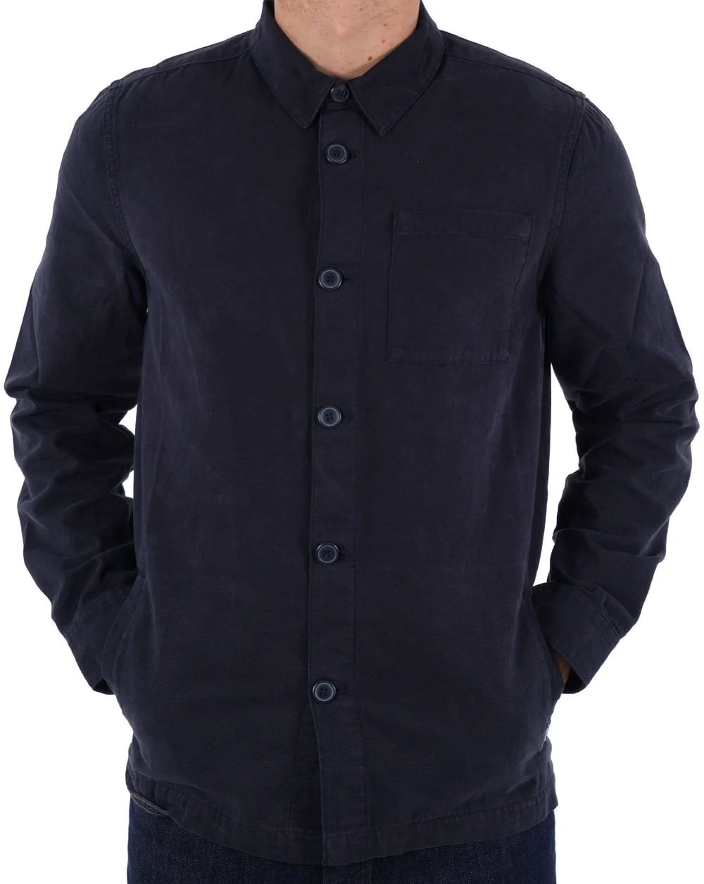 Barbour Washed Overshirt Navy - Image 2