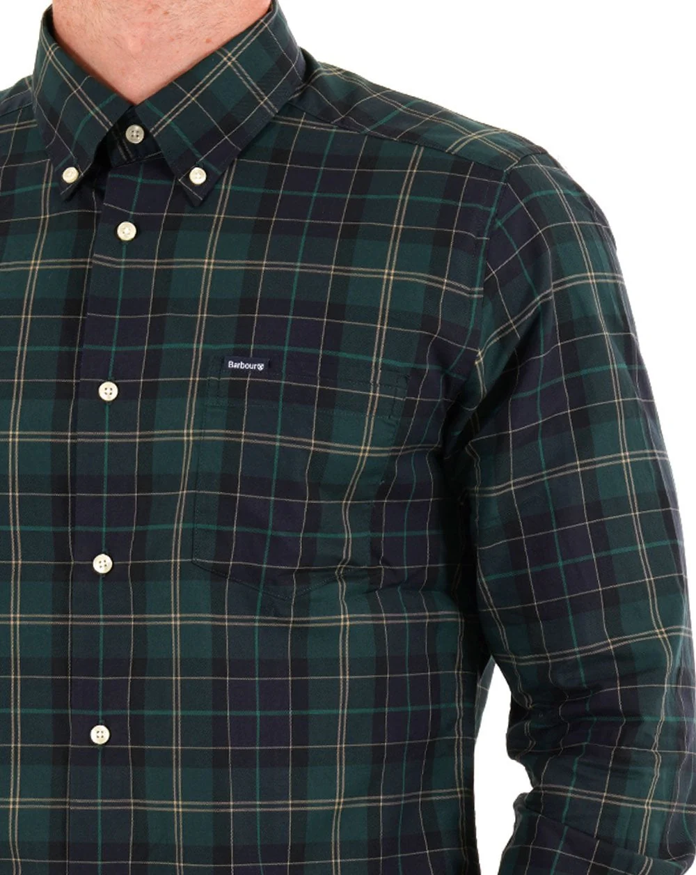 Barbour Wetherham Check Shirt Green Loch - Image 2