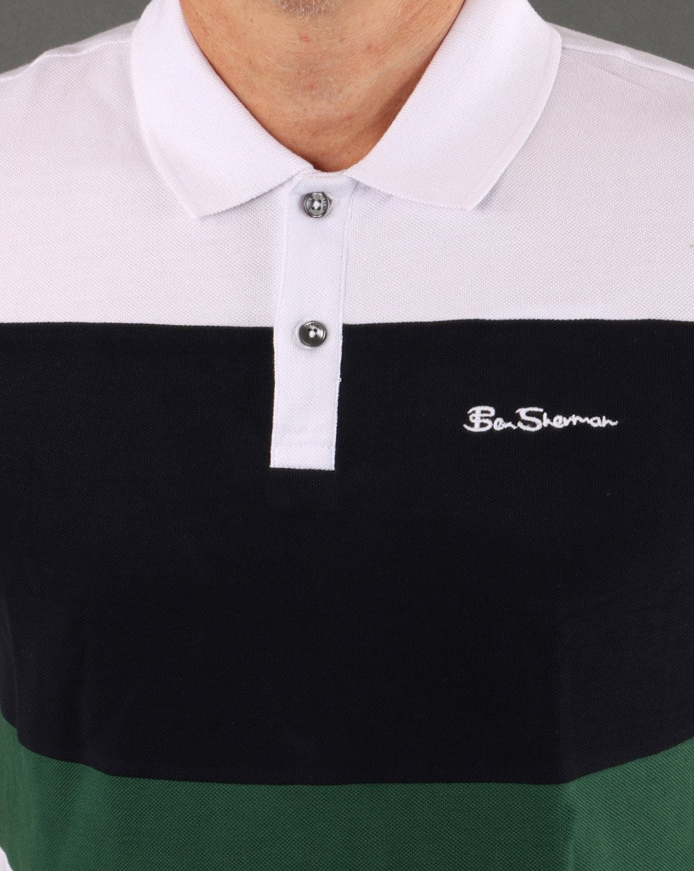 Ben Sherman Colour Block Polo Shirt White - Image 2