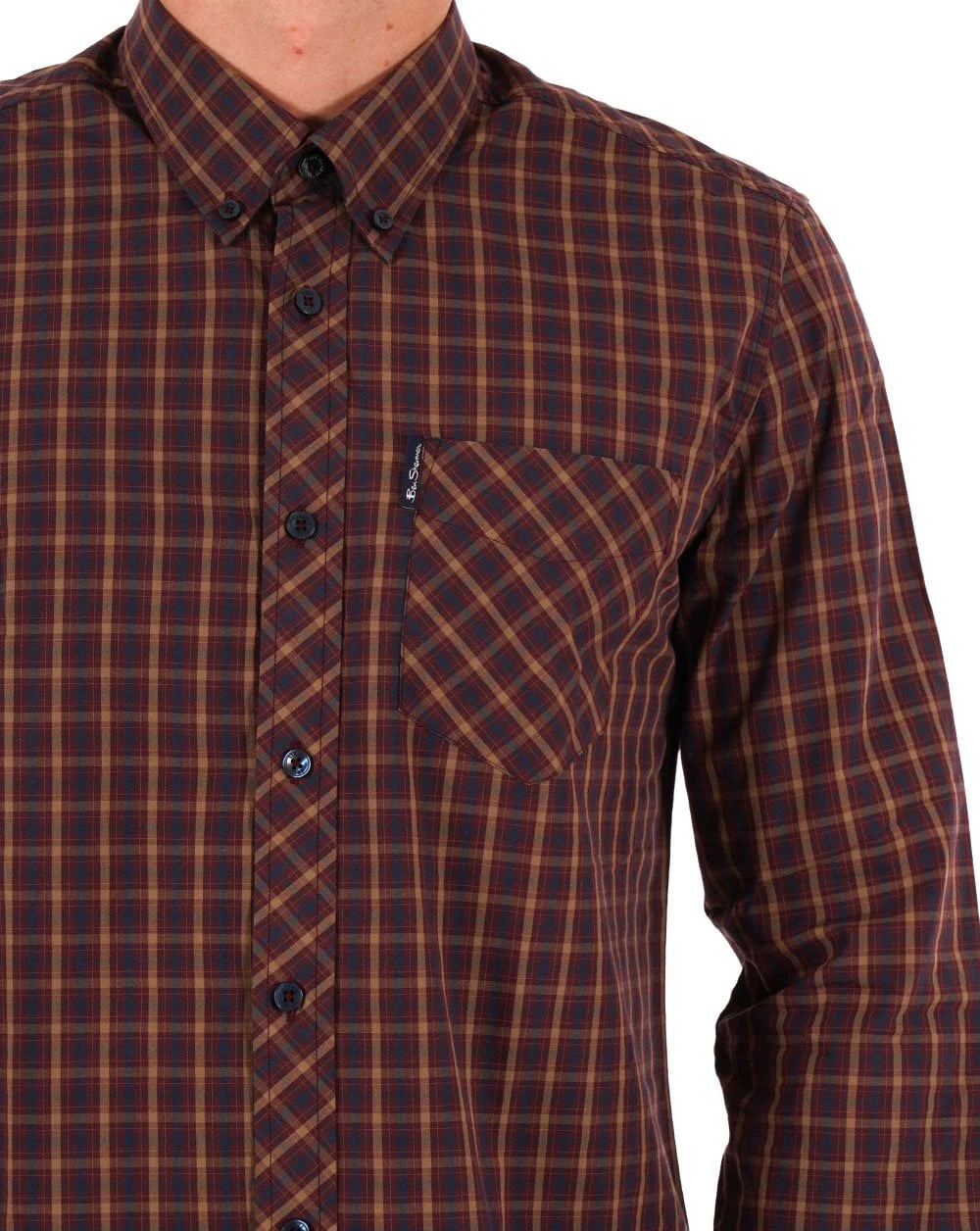 Ben Sherman House Check Shirt Aubergine - Image 2