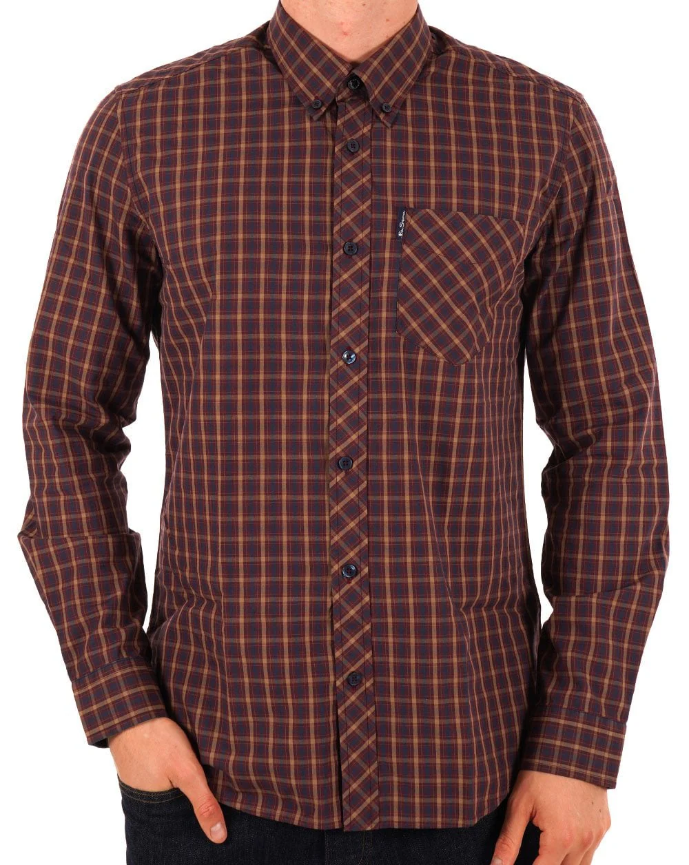 Ben Sherman House Check Shirt Aubergine - Image 3