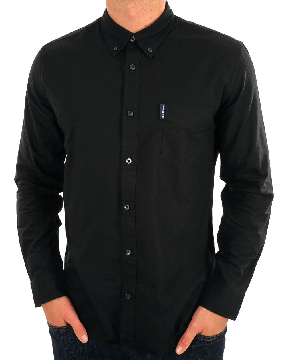 Ben Sherman Long Sleeve Oxford Shirt Black - Image 3