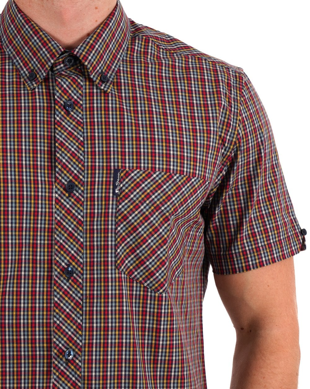 Ben Sherman Mini Gingham SS Shirt Scarlet - Image 2