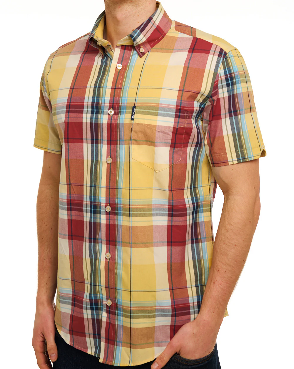 Ben Sherman Oversized Check SS Shirt Zest - Image 2