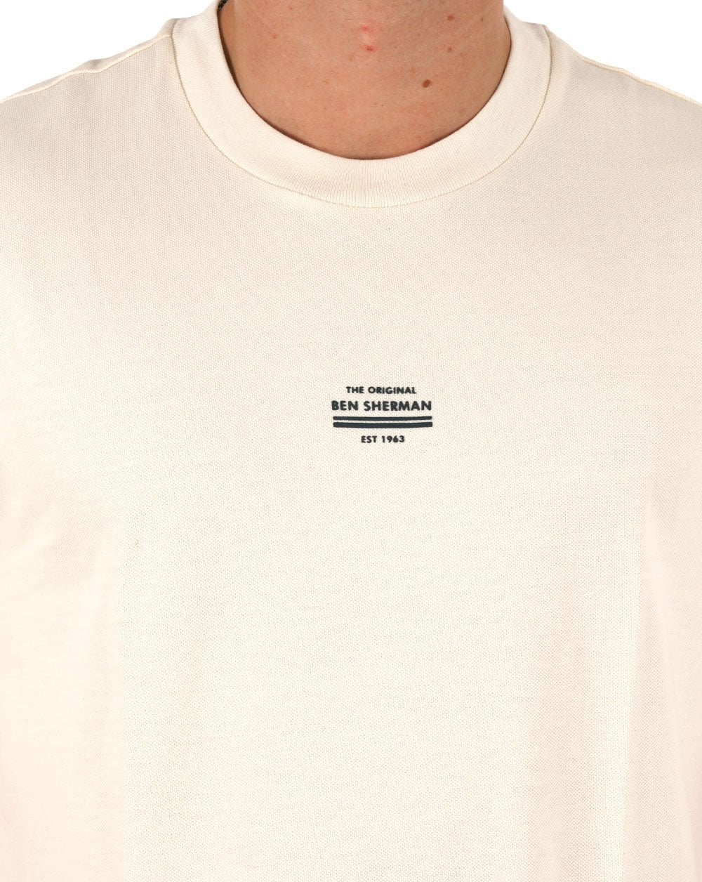 Ben Sherman Pique T-shirt Ivory - Image 2