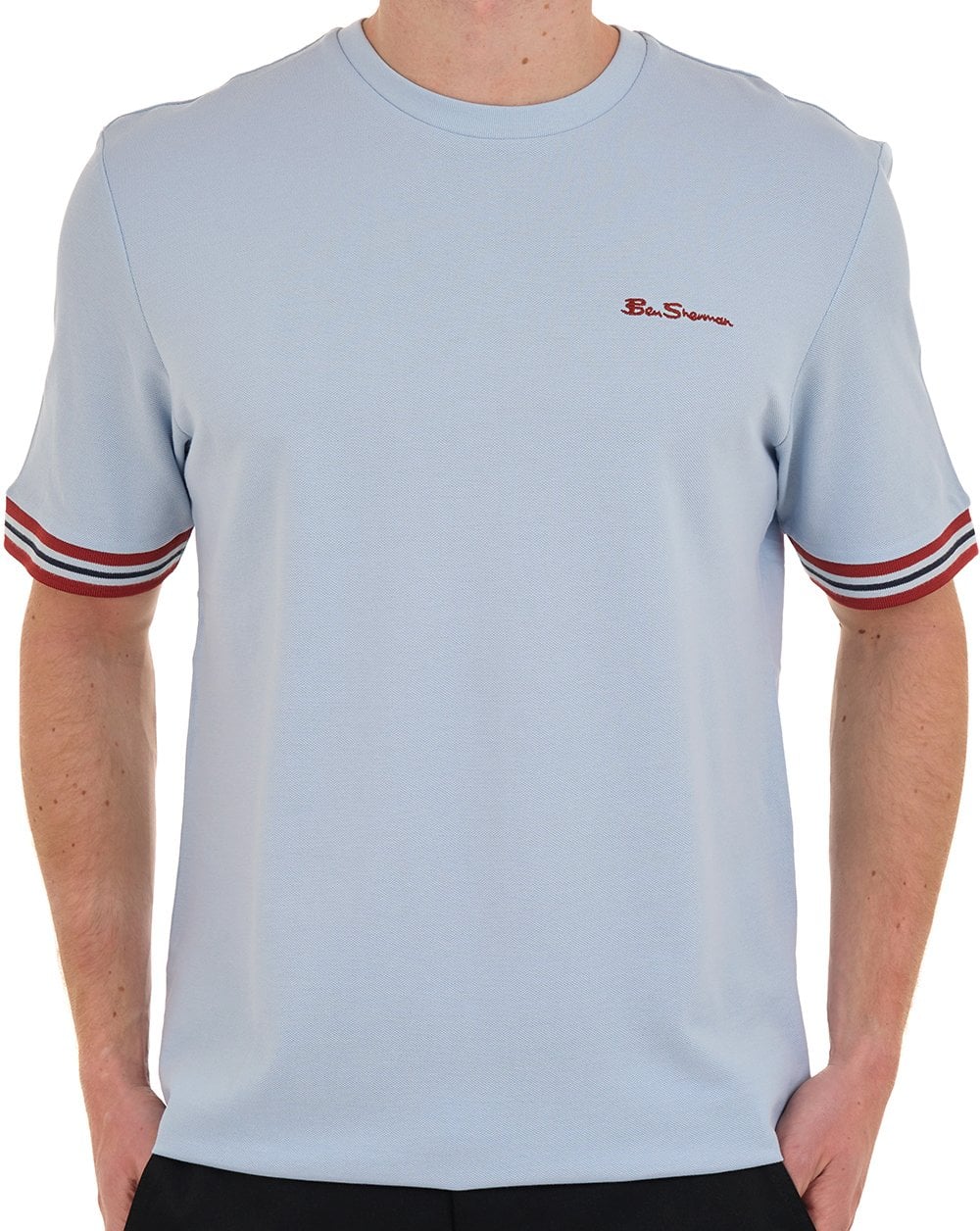 Ben Sherman Pique Tipped Tee Powder Blue