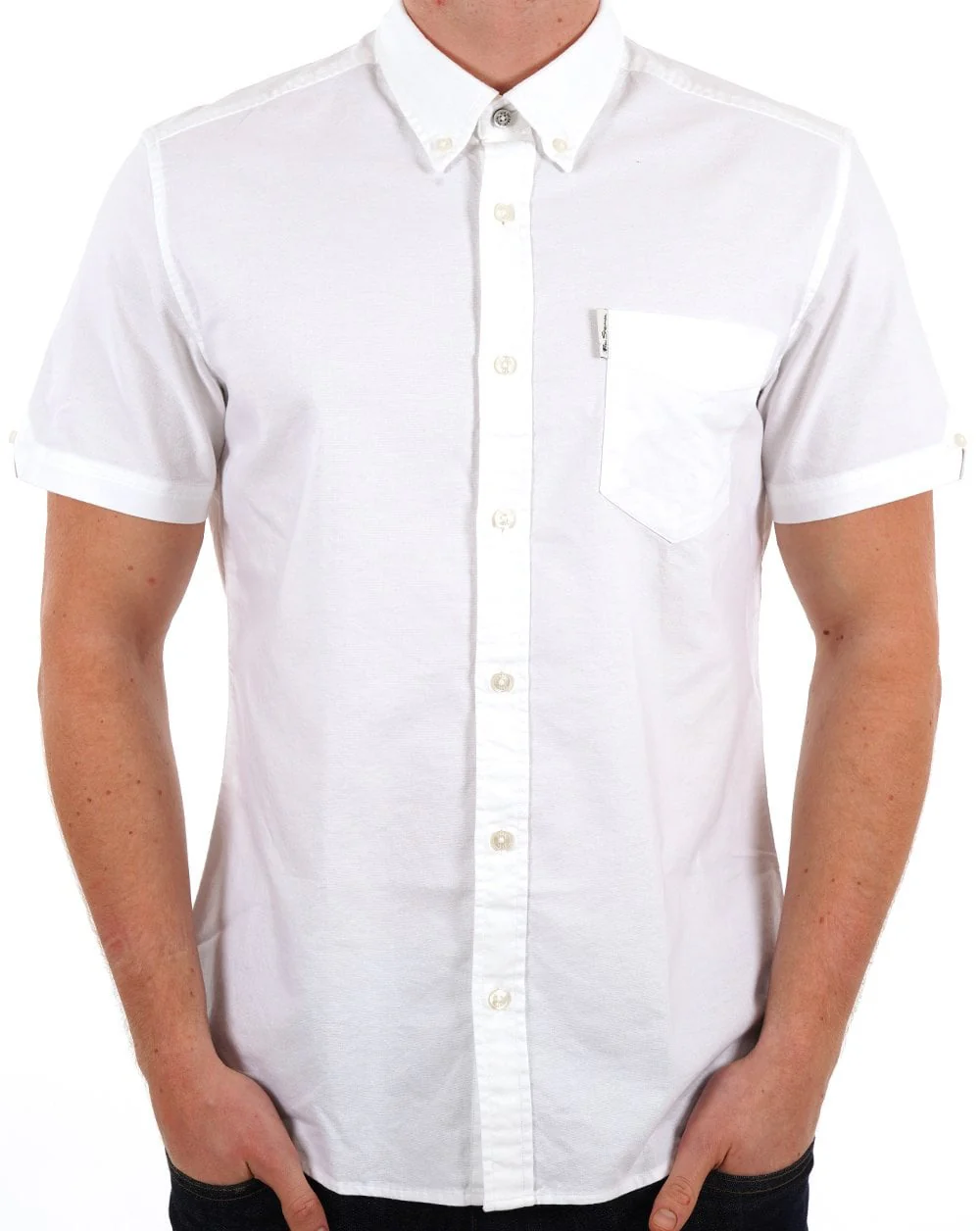Ben Sherman Short Sleeve Oxford Shirt in White