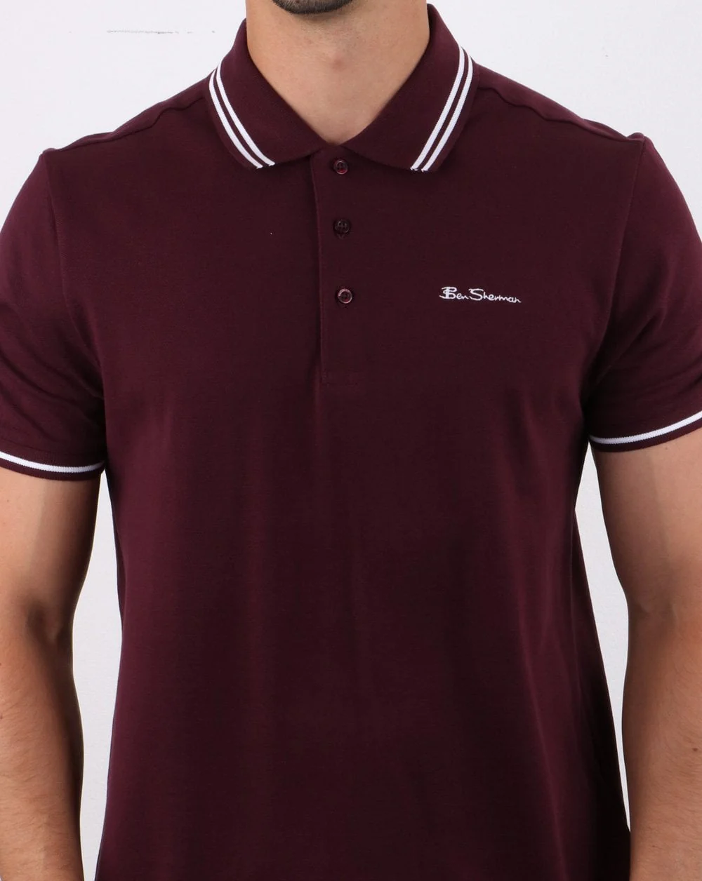 Ben Sherman Tipped Polo Wine - Image 4