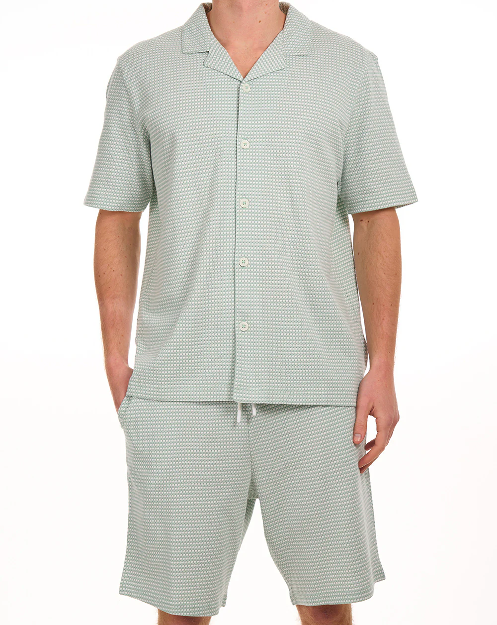 Ben Sherman Tri Colour Textured SS Shirt Mint - Image 3