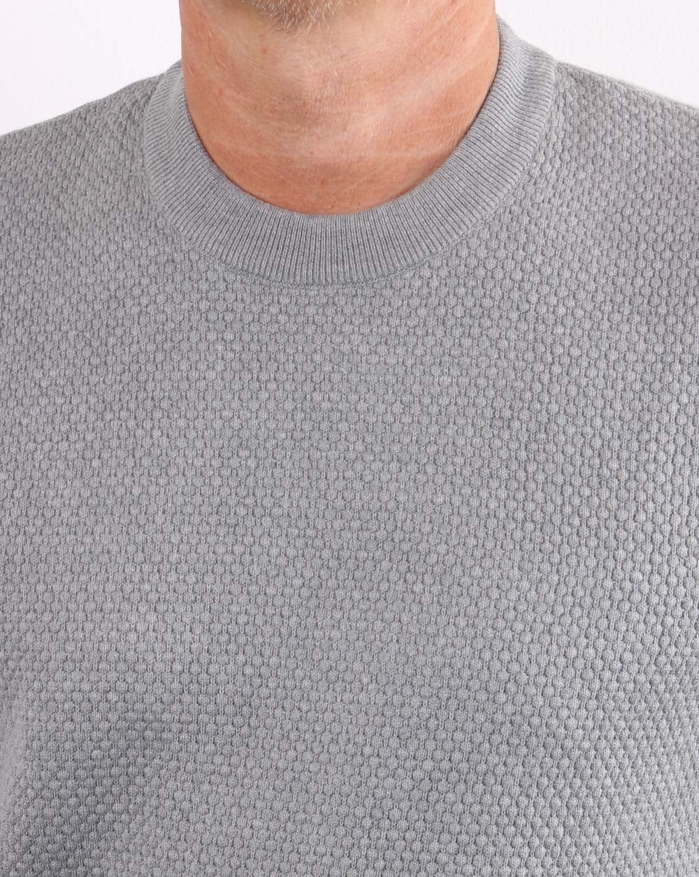 Ben Sherman Waffle Crew Knit Steel Grey - Image 4