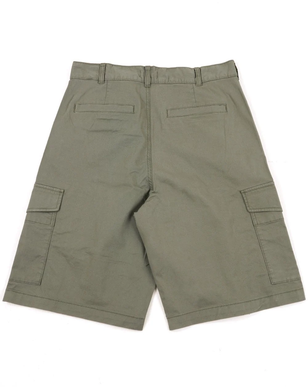 Benetton Cotton Cargo Shorts Khaki Grey - Image 2