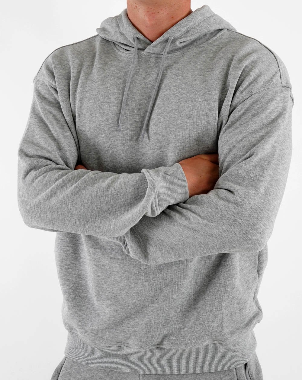 Benetton Cotton Hoodie Grey Marl - Image 4