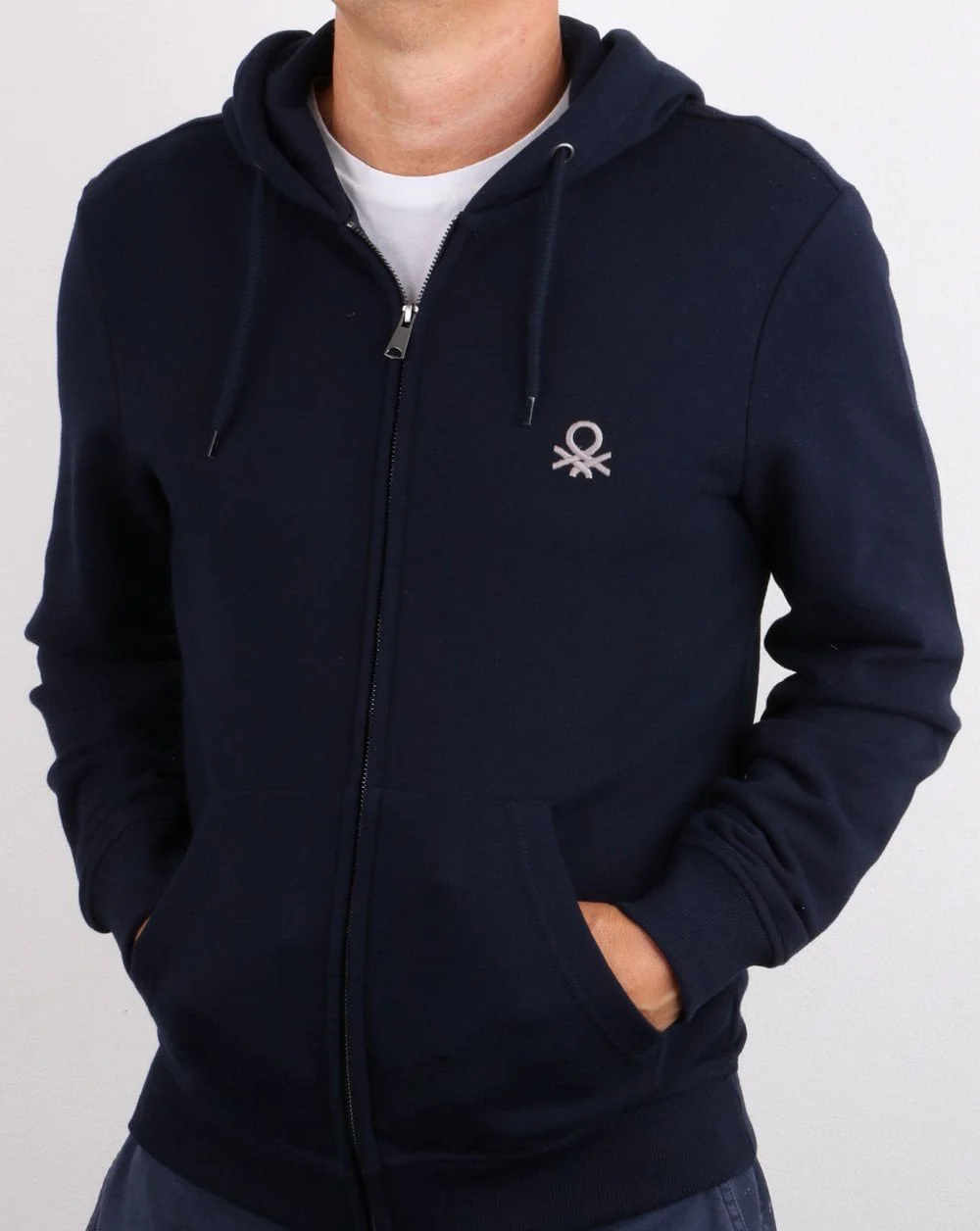 Benetton Full Zip Hoodie Navy - Image 2