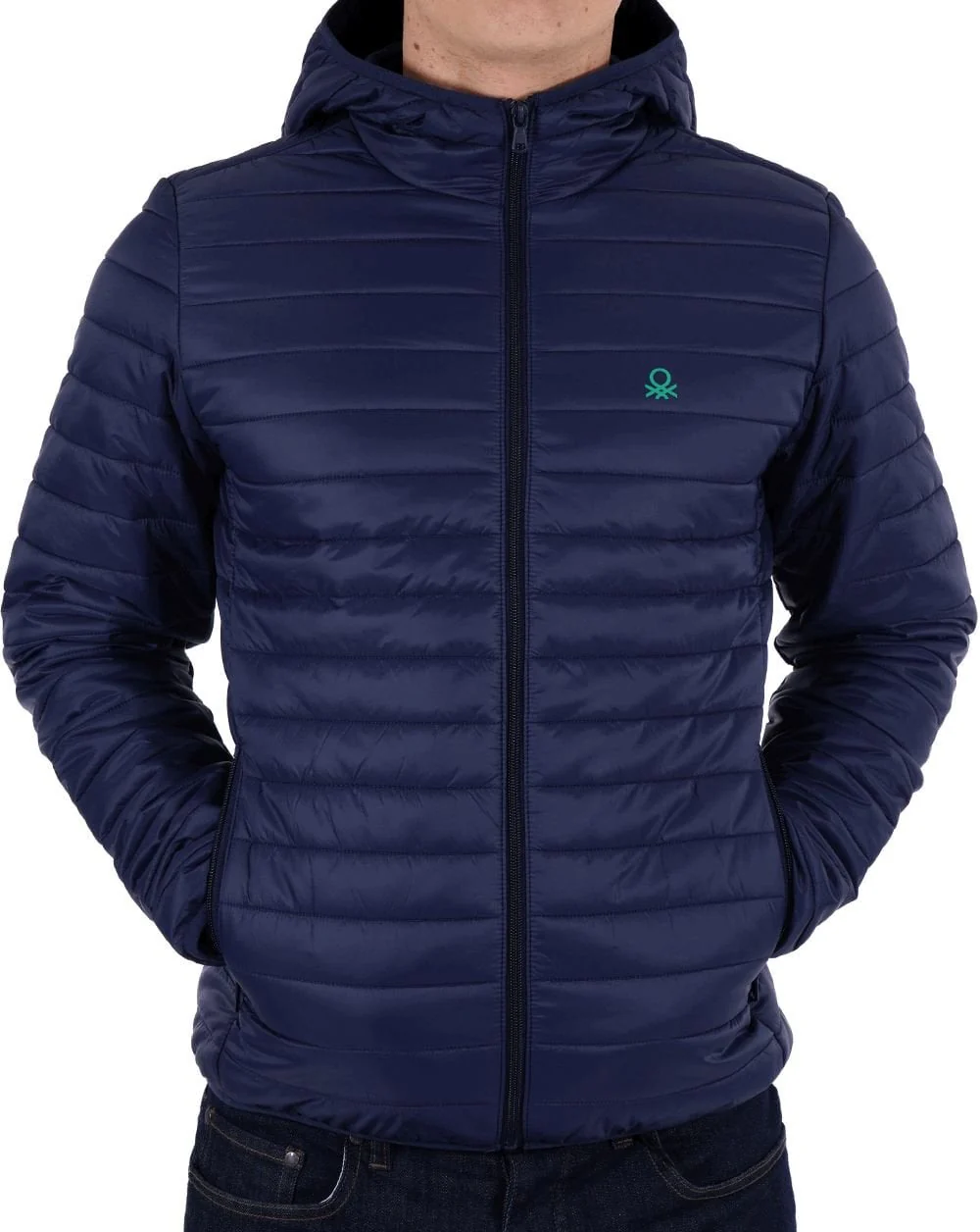 Benetton Hooded Down Jacket Navy - Image 3
