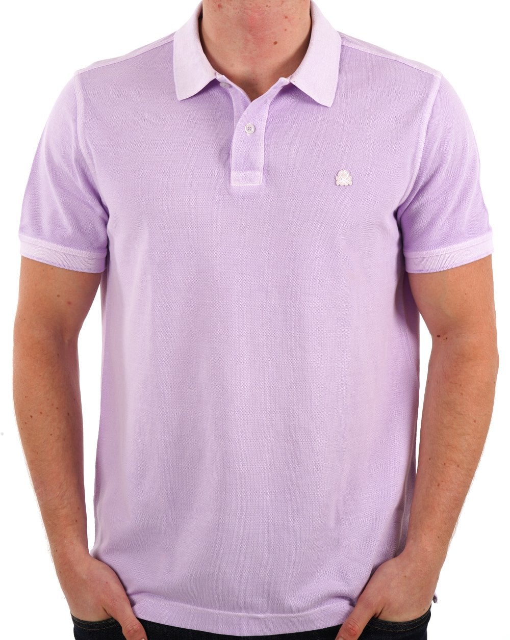 Benetton Logo Polo Washed Lilac - Image 3