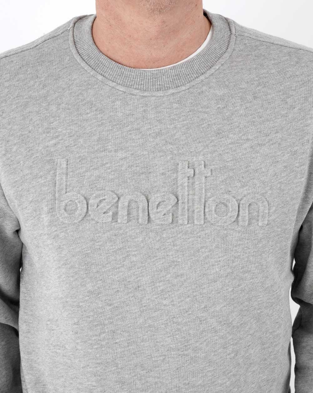 Benetton Logo Sweatshirt Grey - Image 2