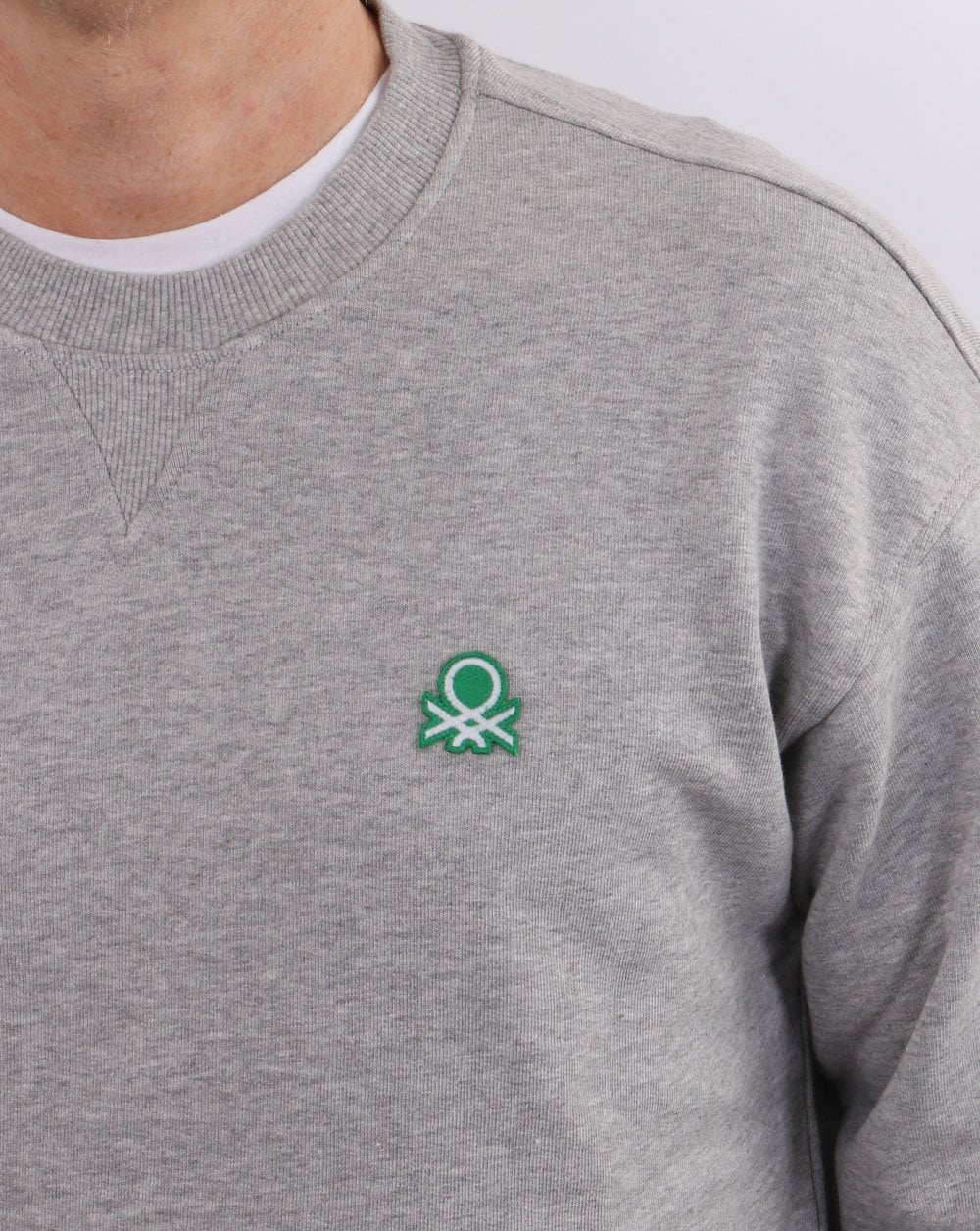 Benetton Logo Sweatshirt Grey - Image 3