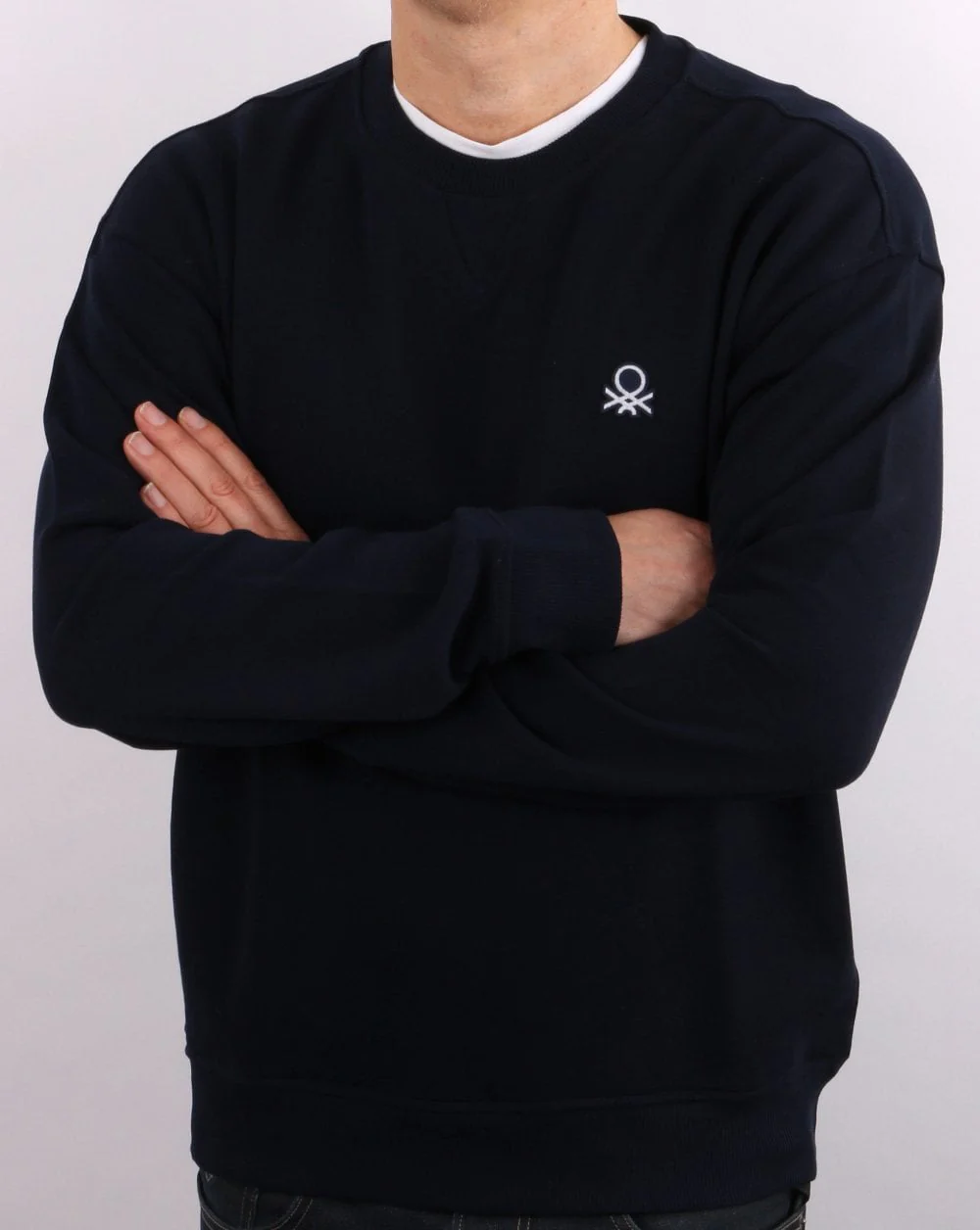 Benetton Logo Sweatshirt Navy - Image 3