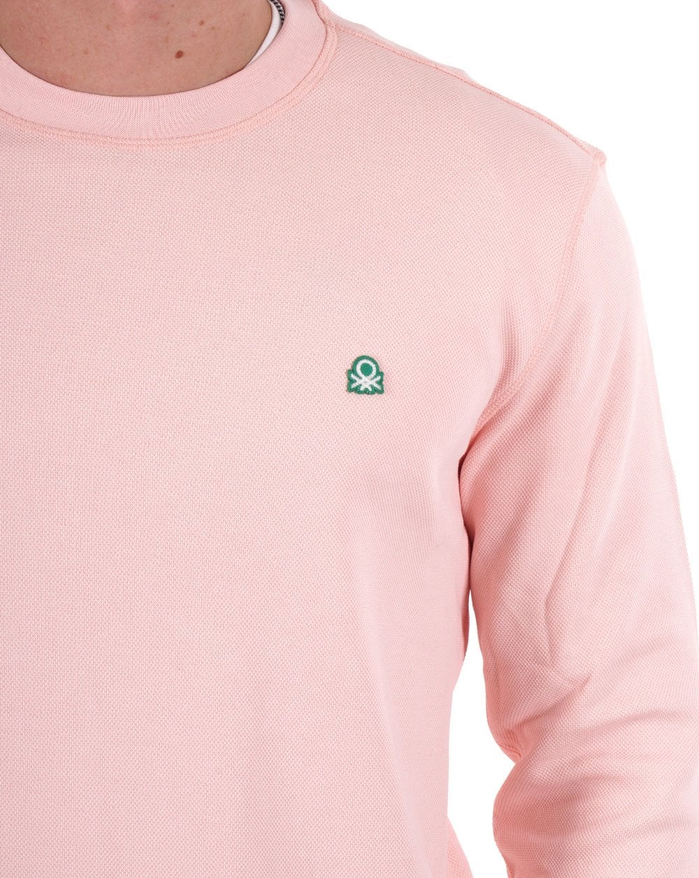 Benetton Pique Sweatshirt Salmon Pink - Image 2
