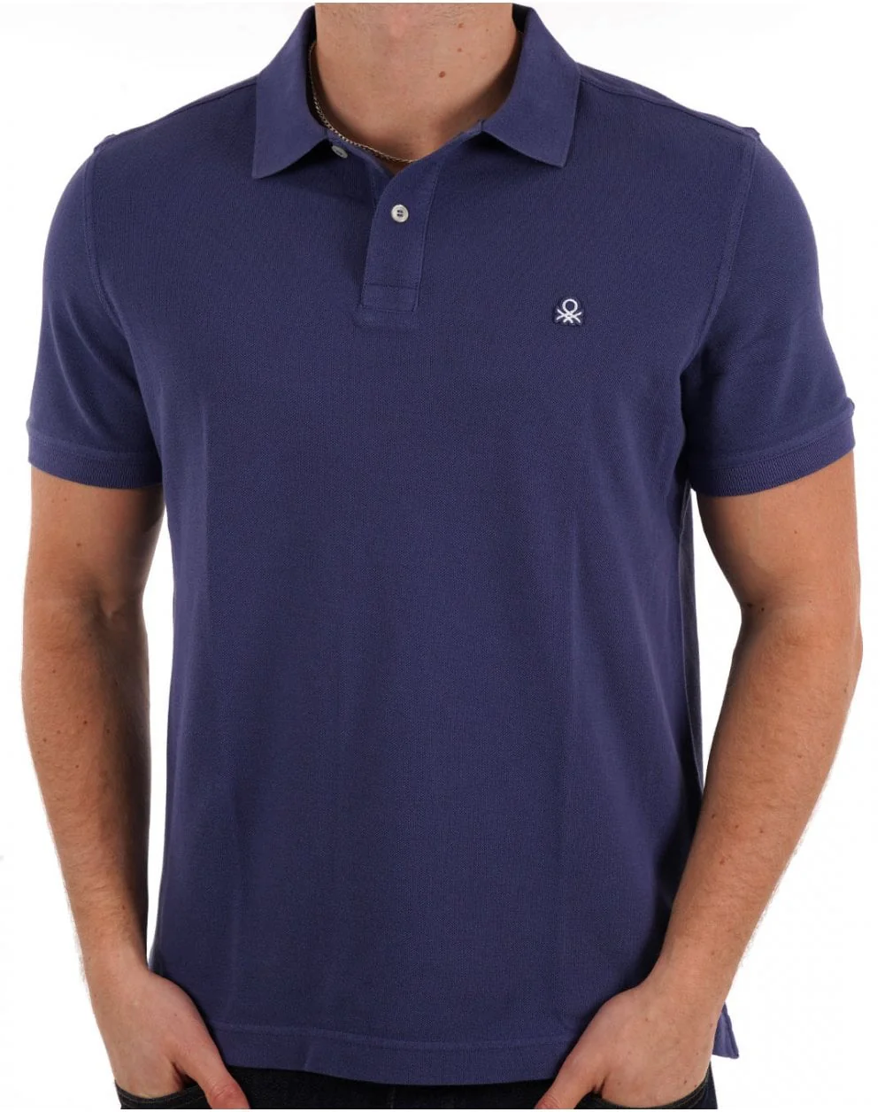 Benetton Polo Shirt Dark Blue - Image 3