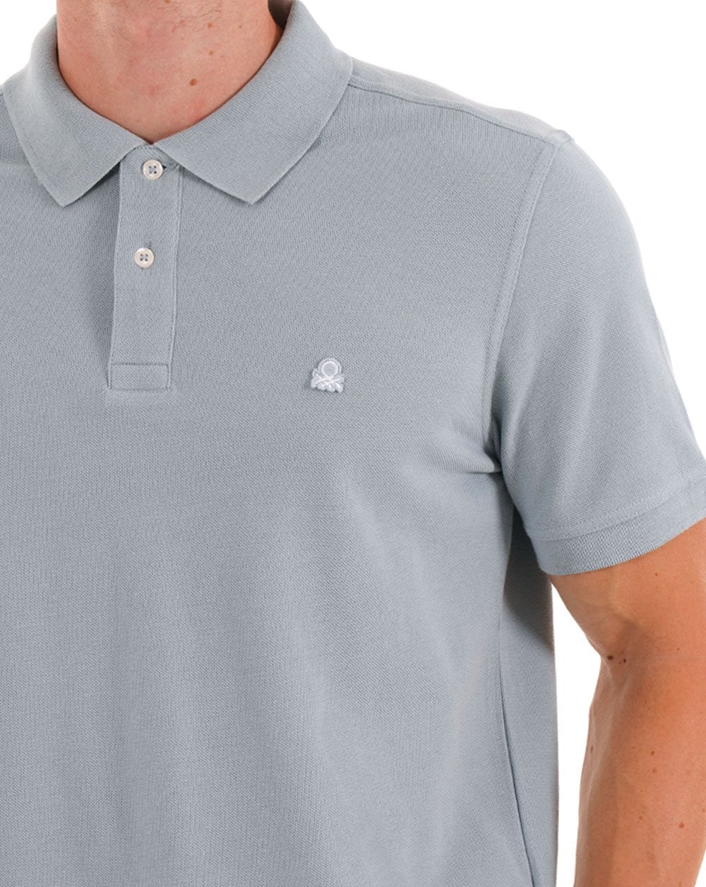 Benetton Polo Shirt Soft Blue - Image 2