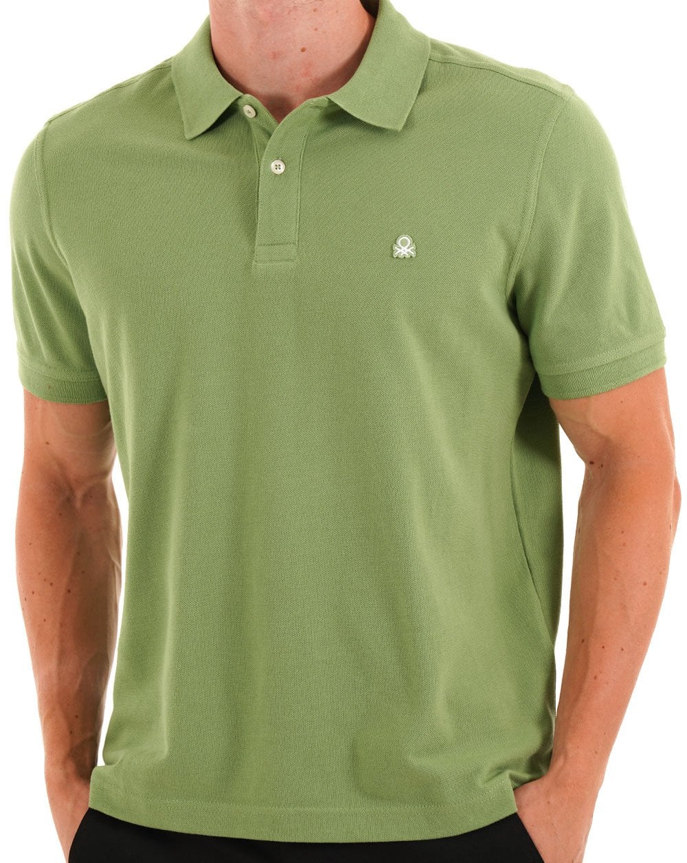 Benetton Polo Shirt Soft Green - Image 3