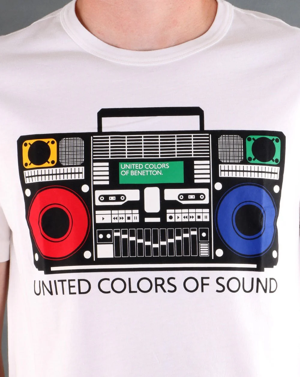Benetton Printed T-shirt White - Image 3