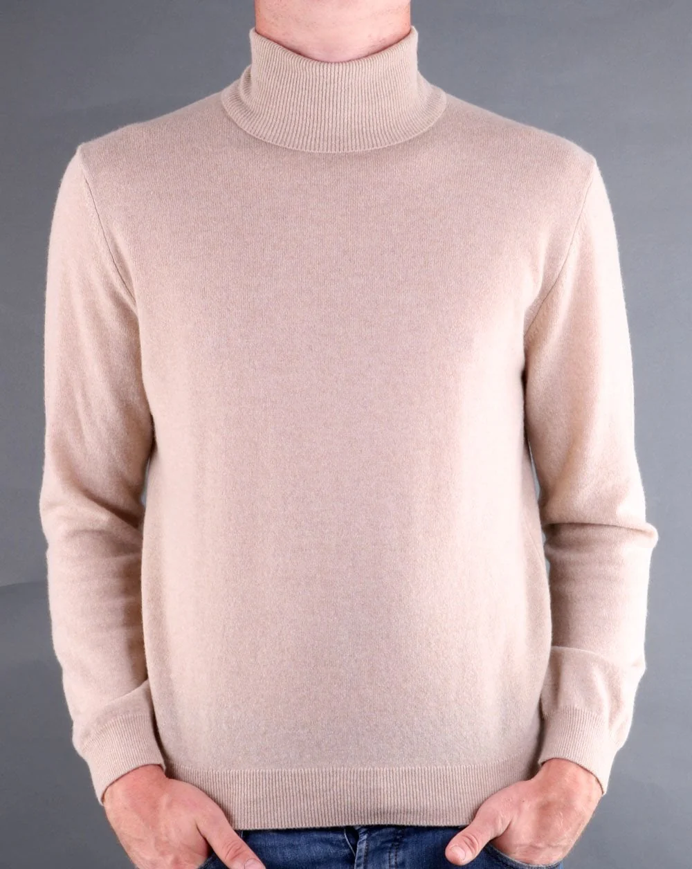Benetton Roll Neck Jumper Oatmeal - Image 3
