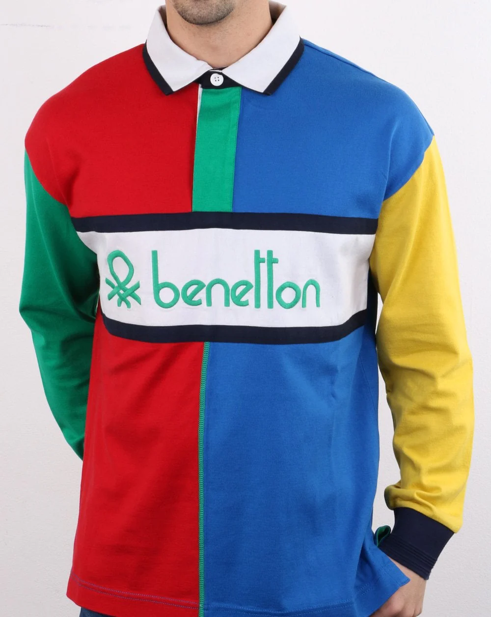 Benetton Rugby Shirt Multi - Image 3