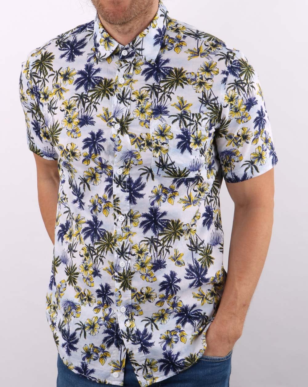 Benetton Short Sleeve Shirt Blue - Image 3
