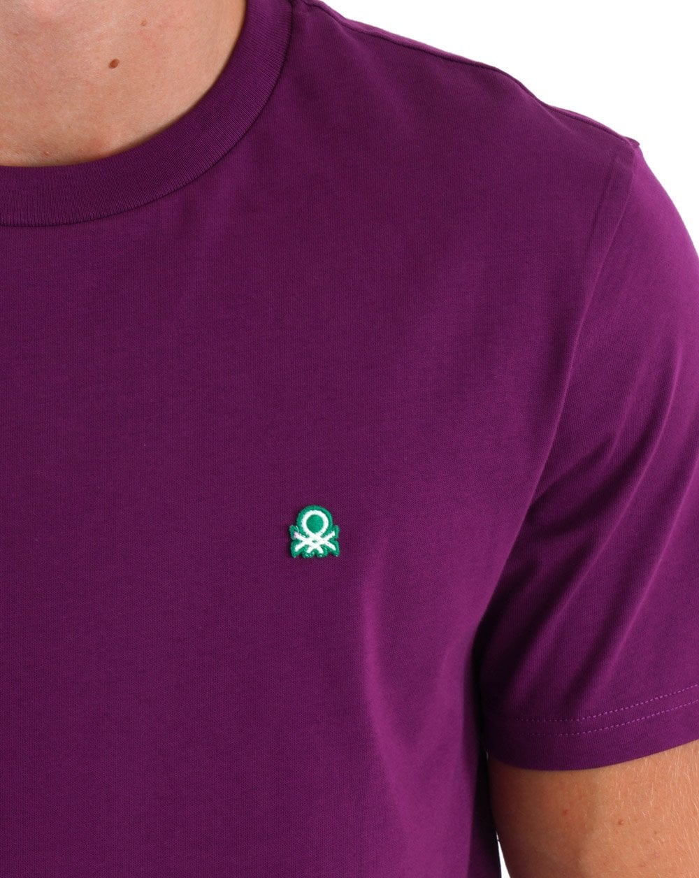 Benetton Small Logo T-shirt Purple - Image 2