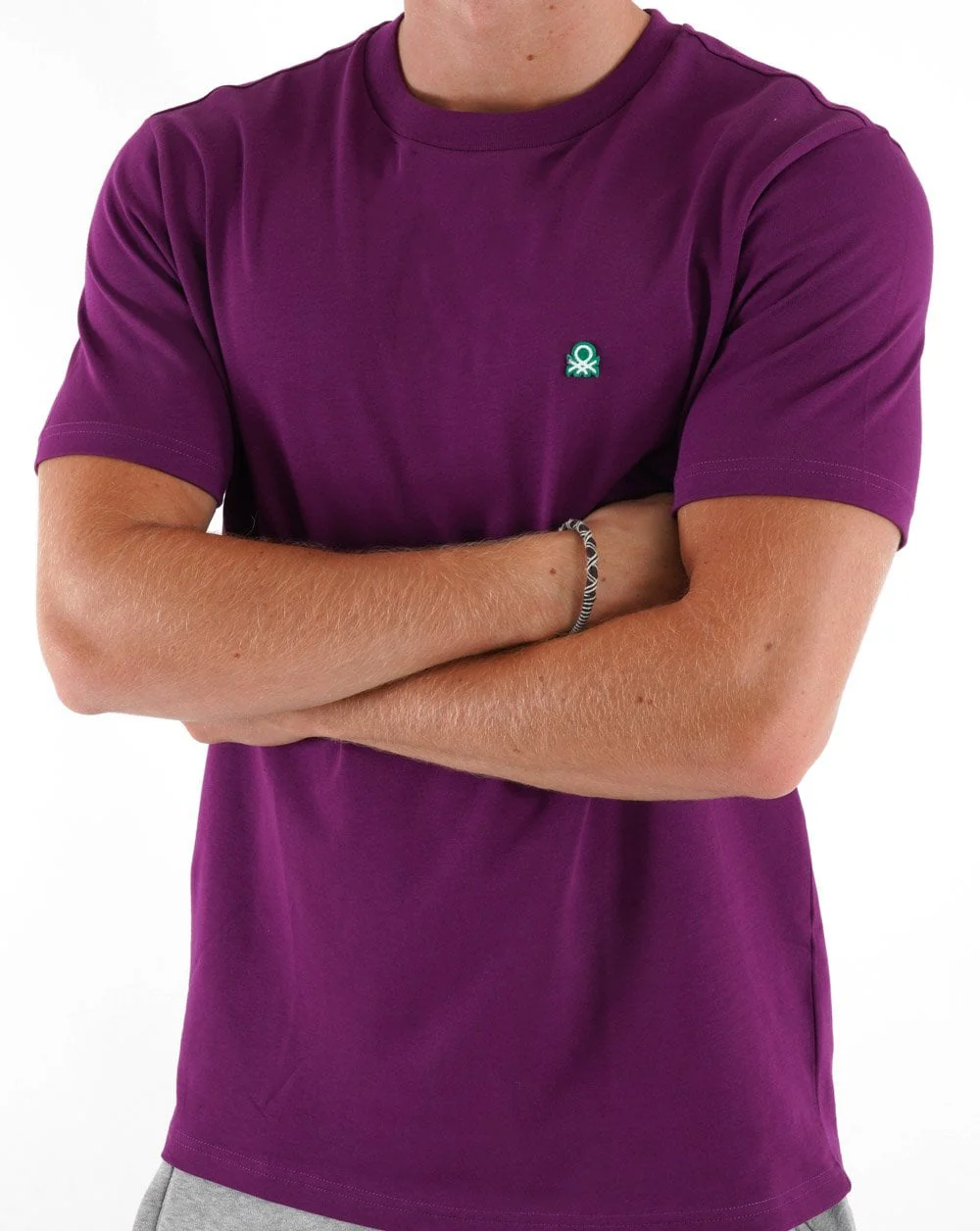 Benetton Small Logo T-shirt Purple - Image 3