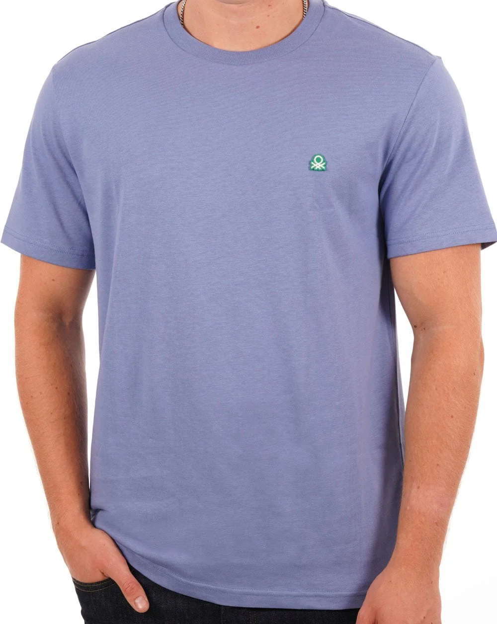 Benetton Small Logo T-shirt Stone Blue