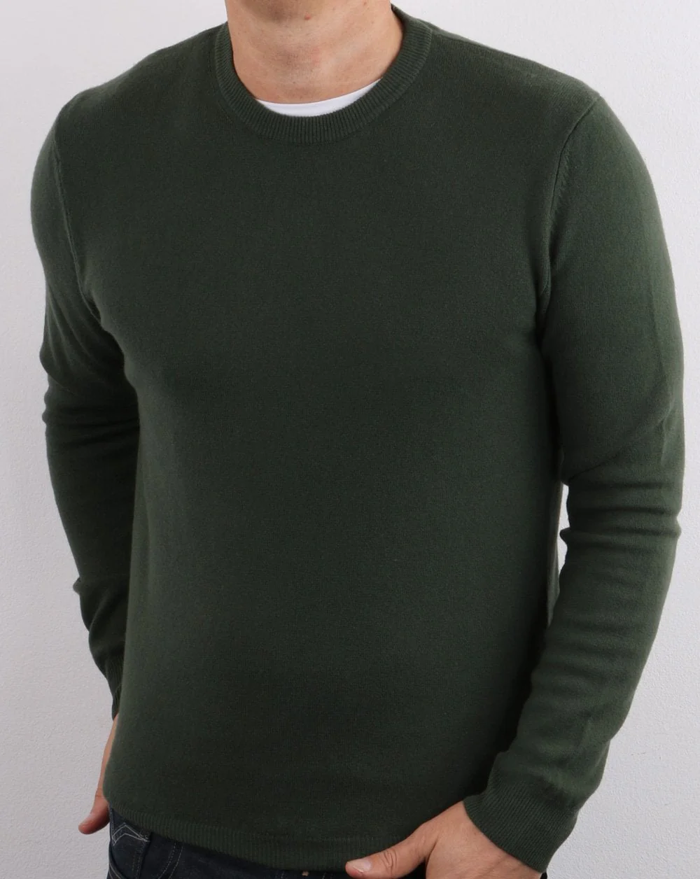 Benetton Wool Jumper Military Green - Image 3