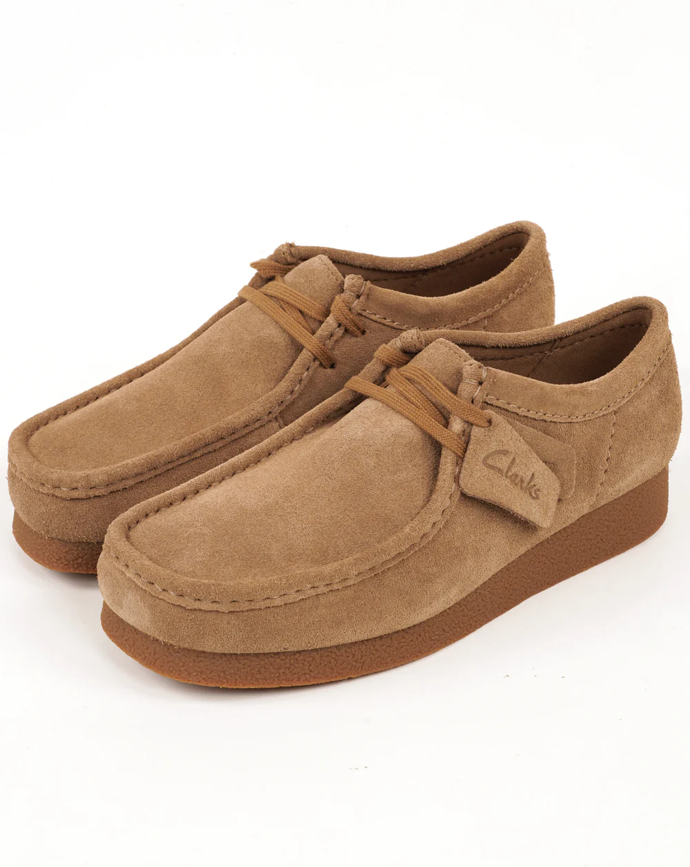 Clarks Wallabee Shoes Dark Sand Suede