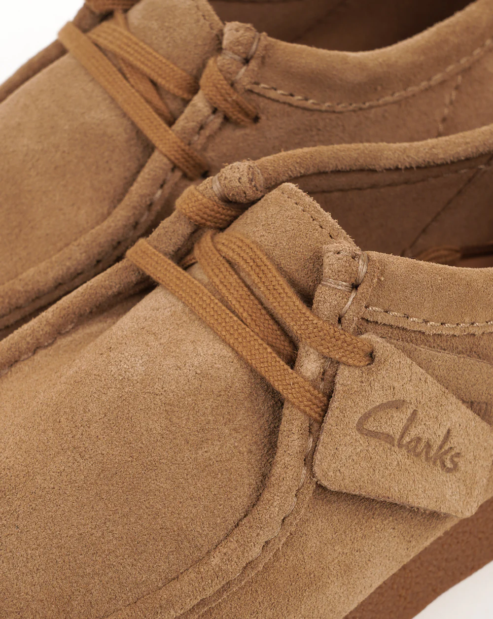 Clarks Wallabee Shoes Dark Sand Suede - Image 2