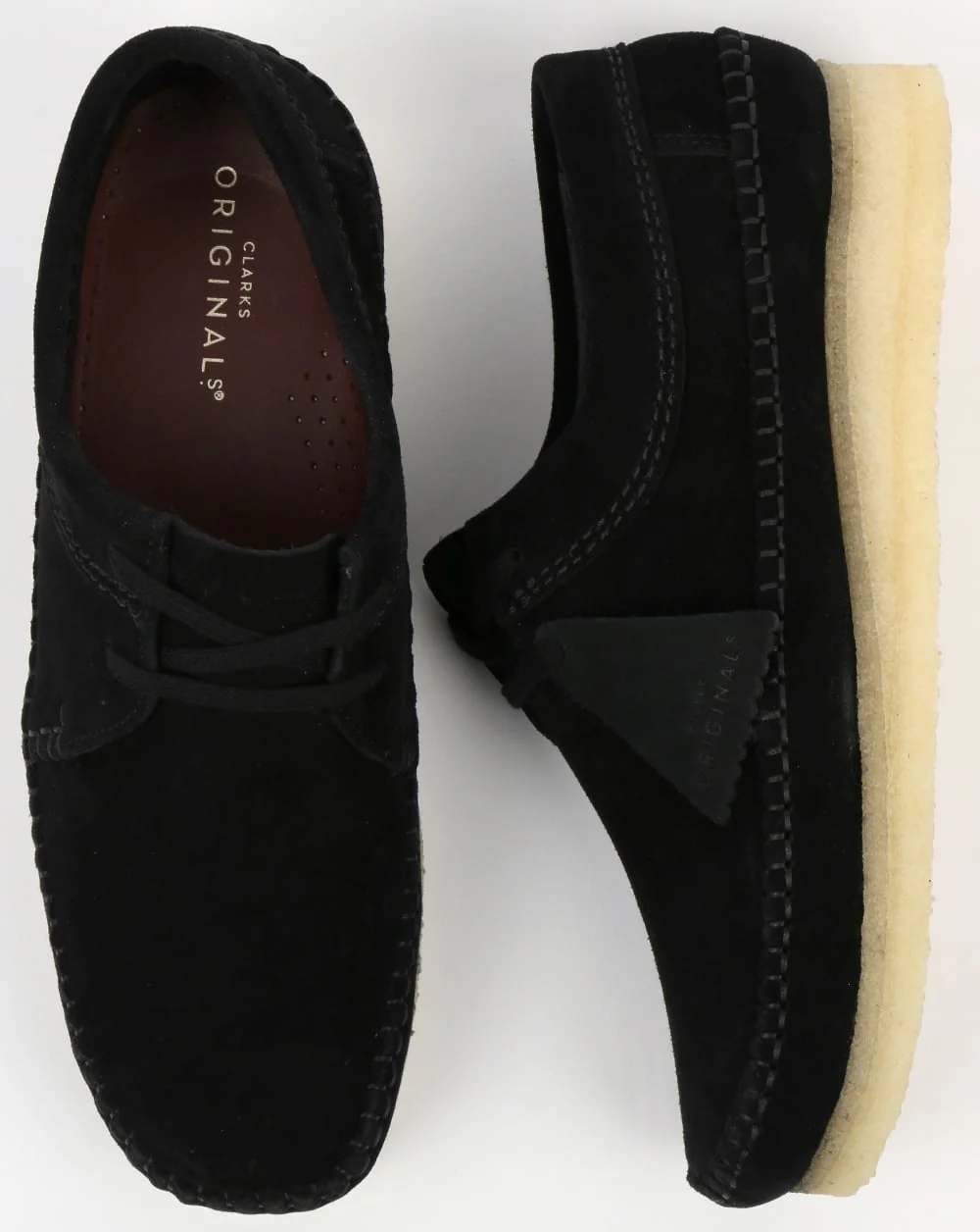 Clarks Originals Weaver Suede Shoes Black - Image 2