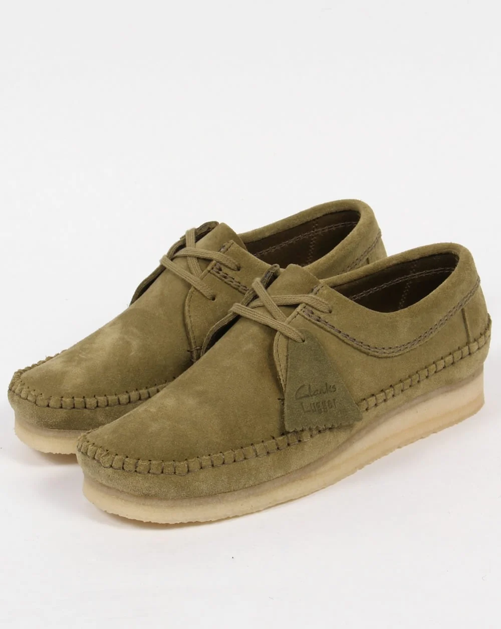 Clarks Originals Weaver Suede Shoes Forest Green - Image 4
