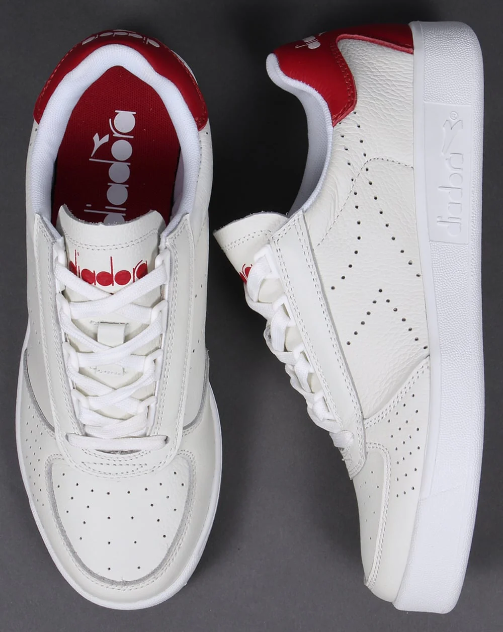 Diadora B. Elite Premium L Trainers White/Red - Image 2