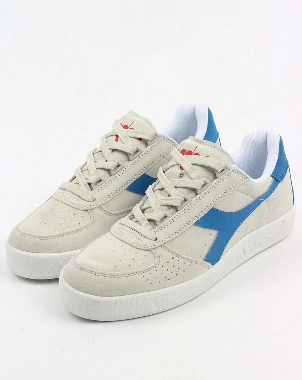 Diadora Borg Elite Suede Trainers White/Royal/Red - Image 4
